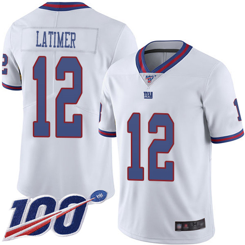 Men New York Giants #12 Cody Latimer Limited White Rush Vapor Untouchable 100th Season Football NFL Jersey->youth nfl jersey->Youth Jersey